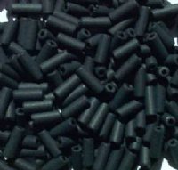 50g 8x3mm Opaque Matte Black Wampum Beads